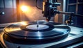 Vinyl record cutting machine in action Royalty Free Stock Photo