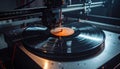 Vinyl Record Cutting Process Close-Up Royalty Free Stock Photo