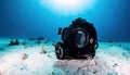 Vintage Dive Helmet on Sandy Seabed Royalty Free Stock Photo