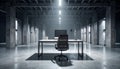 Minimalist office desk in a concrete industrial space Royalty Free Stock Photo