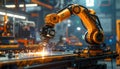 Industrial Robot Arm Performing Laser Welding Royalty Free Stock Photo