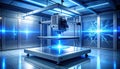 Futuristic 3D Printer in a High-Tech Laboratory Royalty Free Stock Photo