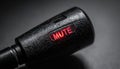 Mute Button on Microphone with Red Light Royalty Free Stock Photo