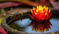 Vibrant Bromeliad Bloom in Water Royalty Free Stock Photo
