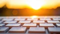 Golden Hour Glow on Blank Keyboard Keys Royalty Free Stock Photo