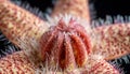 Close-up of a Hairy Stapelia Flower Center Royalty Free Stock Photo