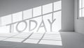 Today\'s Light: Shadows Forming Letters in an Empty Room Royalty Free Stock Photo