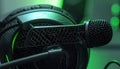 Futuristic Gaming Microphone and Headphones Royalty Free Stock Photo