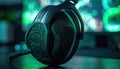 Futuristic Gaming Headset with Neon Green Glow Royalty Free Stock Photo