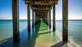 Under the Pier, Tranquil Waters Royalty Free Stock Photo