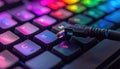RGB Gaming Keyboard with USB Cable Royalty Free Stock Photo