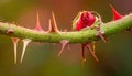 Rose Stem Thorns and Bud Royalty Free Stock Photo