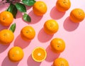 Oranges Illustration Image with Pink Background Royalty Free Stock Photo