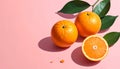 Oranges Illustration Image with Pink Background Royalty Free Stock Photo