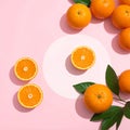 Oranges Illustration Image with Pink Background Royalty Free Stock Photo