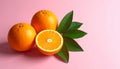 Oranges Illustration Image with Pink Background Royalty Free Stock Photo