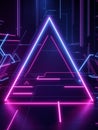 Abstract Neon Triangle and Lines Royalty Free Stock Photo