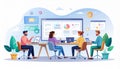 Team Collaboration and Data Analysis Illustration Royalty Free Stock Photo