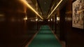 Luxurious Hotel Corridor with Warm Lighting and Modern Decor, Liminal Royalty Free Stock Photo