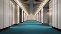 Modern Corporate Office Hallway Interior with LED Lighting and Elegant Walls, Liminal Royalty Free Stock Photo