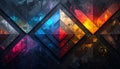 Dark background with colorful rhombus Royalty Free Stock Photo
