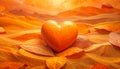 Orange heart valentines day background Royalty Free Stock Photo
