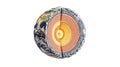Cross Section of Earth with Interior Layers and Core Royalty Free Stock Photo