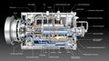 Detailed Technical Diagram of an Industrial Water Cooling Pump System Royalty Free Stock Photo