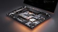 Open Laptop with Exposed Internal Components, Technology and Electronics Concept Royalty Free Stock Photo