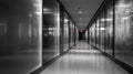 Modern Business Office Corridor with Glass. Royalty Free Stock Photo