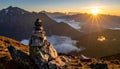 The cairn of the mountain Saksa Royalty Free Stock Photo