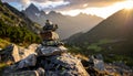 The cairn of the mountain Saksa Royalty Free Stock Photo