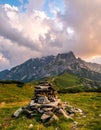 The cairn of the mountain Saksa Royalty Free Stock Photo
