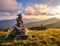 The cairn of the mountain Saksa Royalty Free Stock Photo