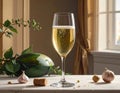 Glass of sparkling shampagne wine Royalty Free Stock Photo