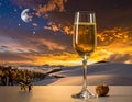 Glass of sparkling shampagne wine Royalty Free Stock Photo