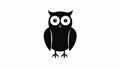 Owl vector icon.Black vector icon isolated on white background owl. Royalty Free Stock Photo