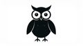 Owl vector icon.Black vector icon isolated on white background owl. Royalty Free Stock Photo