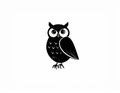 Owl vector icon.Black vector icon isolated on white background owl. Royalty Free Stock Photo