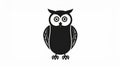 Owl vector icon.Black vector icon isolated on white background owl. Royalty Free Stock Photo
