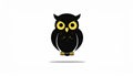 Owl vector icon.Black vector icon isolated on white background owl. Royalty Free Stock Photo