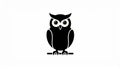Owl vector icon.Black vector icon isolated on white background owl. Royalty Free Stock Photo
