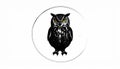 Owl vector icon.Black vector icon isolated on white background owl. Royalty Free Stock Photo