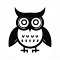 Owl vector icon.Black vector icon isolated on white background owl. Royalty Free Stock Photo