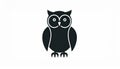 Owl vector icon.Black vector icon isolated on white background owl. Royalty Free Stock Photo