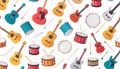 Musical Instruments Seamless Pattern Royalty Free Stock Photo