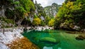 Papingo Rock Pools, also called ovires, natural green water pools located Royalty Free Stock Photo