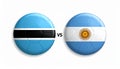 Botswana versus Argentina, team sports competition concept. Round flag of countries Royalty Free Stock Photo