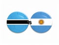 Botswana versus Argentina, team sports competition concept. Round flag of countries Royalty Free Stock Photo