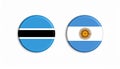 Botswana versus Argentina, team sports competition concept. Round flag of countries Royalty Free Stock Photo